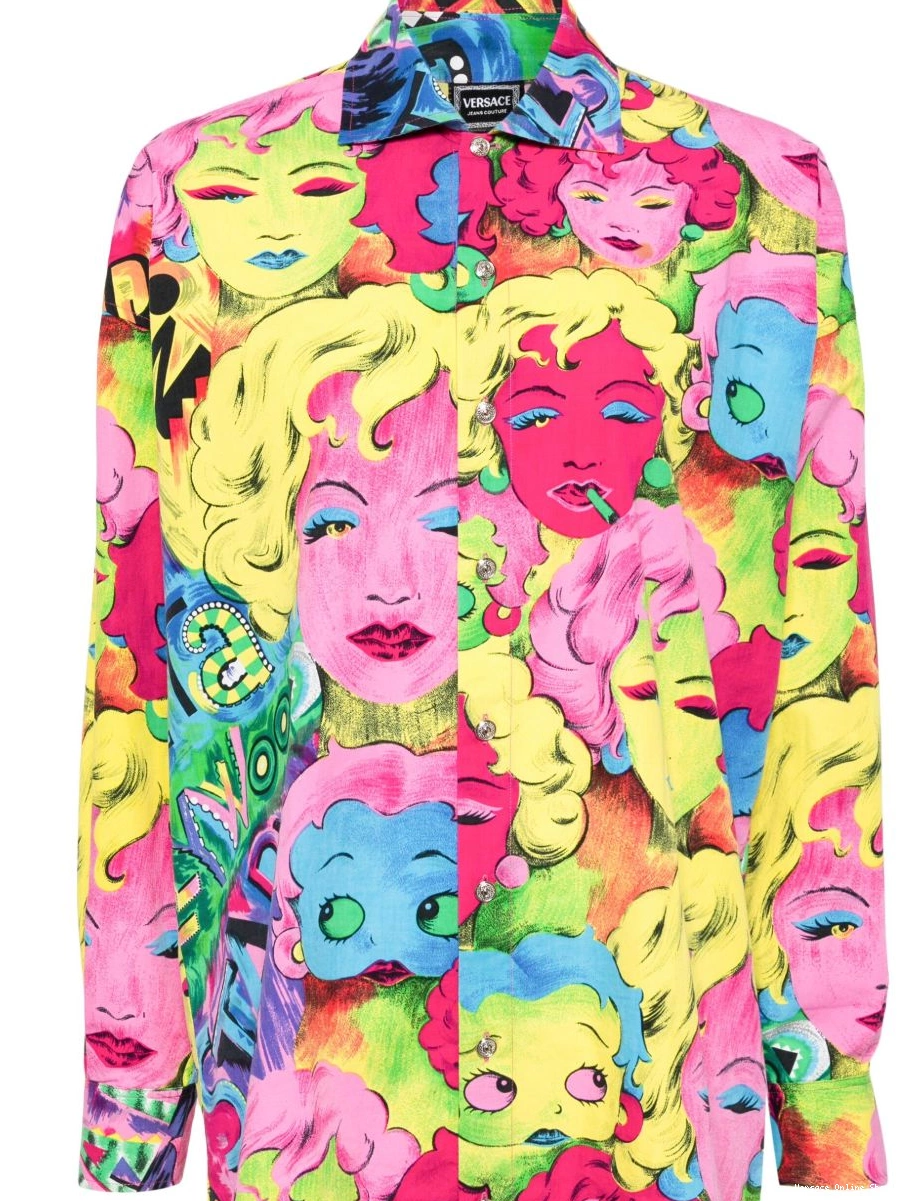 cotton Betty 1990-2000s Women shirt Versace Boop-print 0708